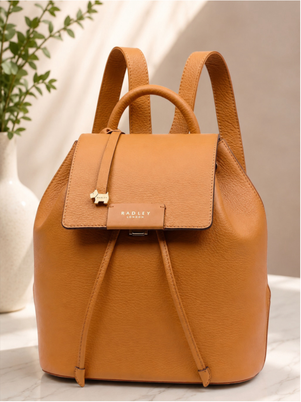 Radley London Ada Street Flapover Leather Backpack – Tan